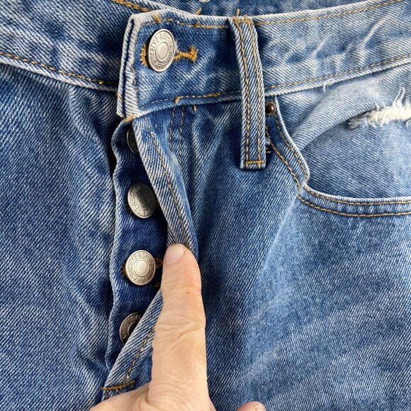 Hammer Womens Straight Jeans Size 5 Blue Light Denim Distressed Ripped - Picture 7 of 11